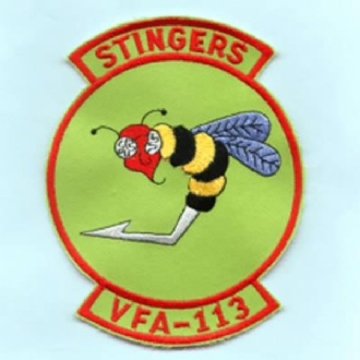 VFA-113 STINGERS - GREEN EMBROIDERED BADGE