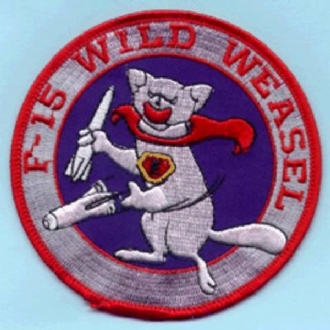 F-15 WILD WEASEL EMBROIDERED BADGE