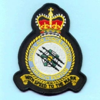 RAF CHURCH FENTON OFFICIAL CREST EMBROIDERED BADGE