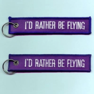 ID RATHER BE FLYING EMBROIDERED KEYRING