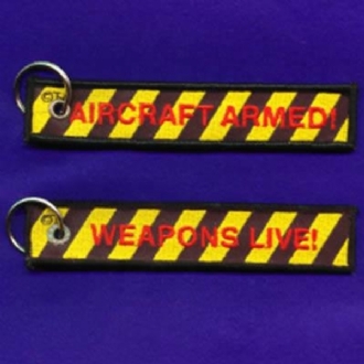 AIRCRAFT ARMED/WEAPONS LIVE CLOTH KEYRING
