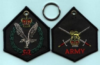 ARMY EMBROIDERED KEYRING - SHAPED