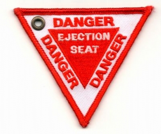 DANGER EJECTION SEAT EMBROIDERED KEYRING