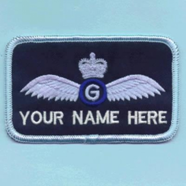 Terrane Ltd Official Supplier To The World S Armed Forces Raf Glider Pilot With Crown 1 Line Name Badge
