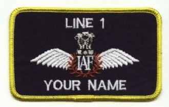INDIAN AIR FORCE PILOT - 2 LINE NAME BADGE