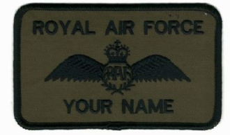 RAF PILOT CAMO NAME BADGE
