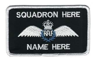 RAF RPA PILOT NAME BADGE WITH 2 LINES OF WRITING