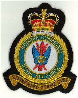 RAF BOMBER COMMAND CREST GOLD WIRE BADGE