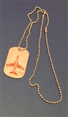 RED ARROWS HAWK PLAN VIEW DOG TAG WITH CHAIN