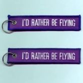 ID RATHER BE FLYING EMBROIDERED KEYRING