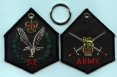 ARMY EMBROIDERED KEYRING - SHAPED