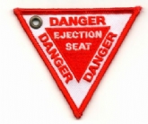 DANGER EJECTION SEAT EMBROIDERED KEYRING