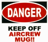 DANGER AIRCREW WHITE COFFEE MUG