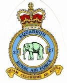 27 SQN CREST WHITE COFFEE MUG