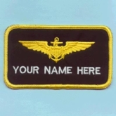 US NAVY PILOT  1 LINE NAME BADGE