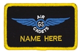 AIR CADETS GLIDING SCHOLARSHIP STANDARD WING 1 LINE NAME BADGE