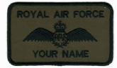 RAF PILOT CAMO NAME BADGE - ST EDWARDS CROWN