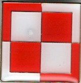 POLISH CHECKERBOARD PIN BADGE