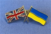 UK & UKRAINE FLAG PIN BADGE