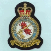 RAF FIRE & RESCUE OFFICIAL CREST GOLD WIRE BADGE