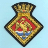 HMS HERON CREST GOLD WIRE BADGE