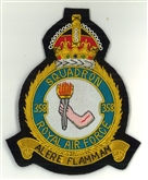 358 SQN CREST KC GOLD WIRE BADGE