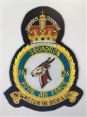 26 SQN CREST KC GOLD WIRE BADGE