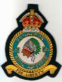 121 SQN CREST GOLD WIRE BADGE