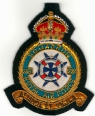 283 SQN CREST GOLD WIRE BADGE