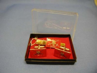 ARMY CUFFLINKS AND TIE BAR