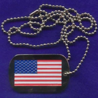 US DOG TAG WITH USA FLAG DESIGN