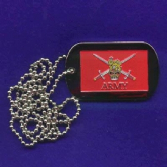 BRITISH ARMY ENAMEL DESIGN DOG TAG WITH CHAIN