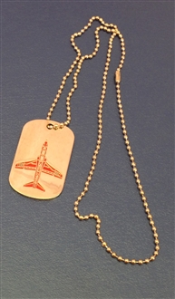 RED ARROWS HAWK PLAN VIEW DOG TAG WITH CHAIN