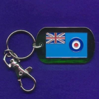 RAF ENSIGN ENAMEL DOG TAG KEYRING