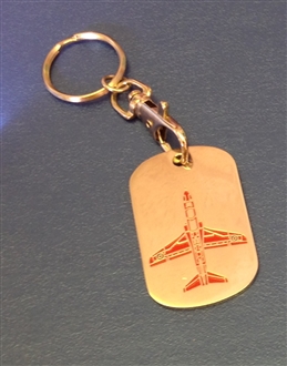 RED ARROWS PLAN VIEW DOG TAG WITH KEYRING