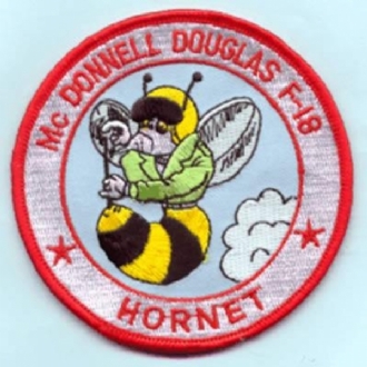 F-18 HORNET - CARTOON EMBROIDERED BADGE