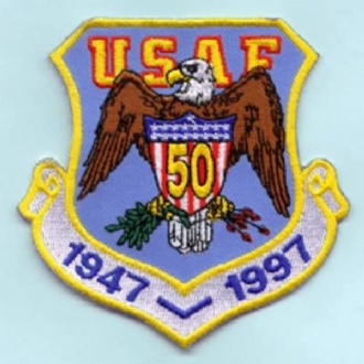 USAF 50TH ANNIVERSARY CREST