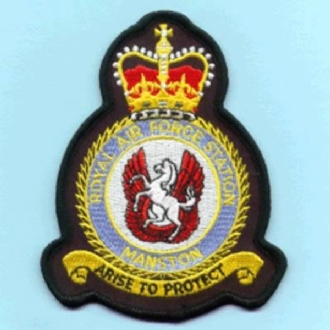 RAF MANSTON STATION OFFICIAL CREST EMBROIDERED BADGE
