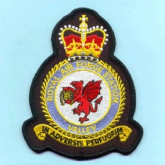 RAF VALLEY OFFICIAL CREST EMBROIDERED BADGE