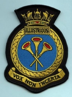 HMS ILLUSTRIOUS CREST EMBROIDERED BADGE