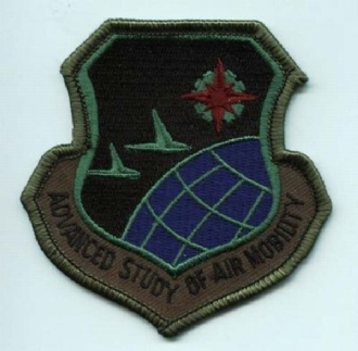 ADVANCED STUDY OF AIR MOBILITY USAF EMBROIDERED BADGE
