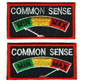 COMMON SENSE METER BADGES (BOTH BADGES) - COLOURED