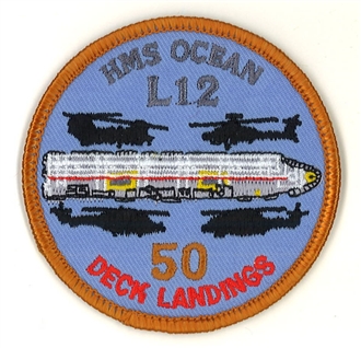 HMS OCEAN 100 DECK LANDINGS BADGE