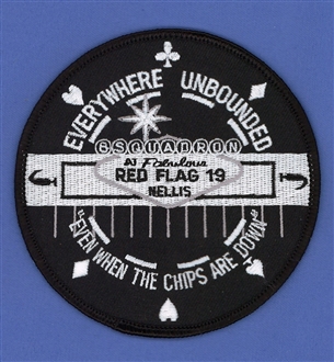 8 SQN RED FLAG BADGE - BLACK CHIP