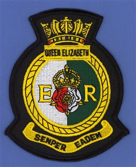 HMS QUEEN ELIZABETH OFFICIAL CREST EMBROIDERED BADGE