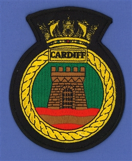 HMS CARDIFF OFFICIAL CREST BADGE