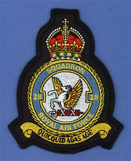 28 SQUADRON CREST BADGE - TUDOR CROWN