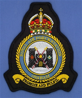RAF ODIHAM CREST EMB BADGE - TUDOR CROWN