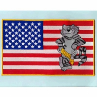 TOMCAT BADGE ON USA FLAG