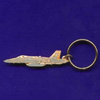 F-18 HORNET SIDE VIEW ENAMEL KEYRING